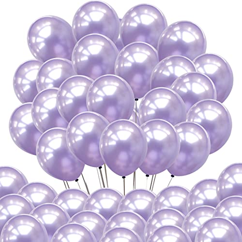 Image of Neo LOONS 100 pcs 5 inch Pearl Light Lavender Premium Latex Balloons - Great for Kids, Adult Birthdays, Weddings, Receptions, Baby Showers, Water Fights, or Any Celebration