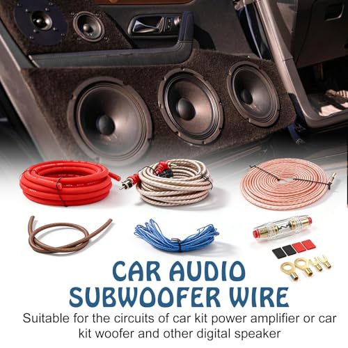 Juego de cables de subwoofer BORDEAG de 5 metros para instalar amplificador de coche 6