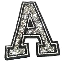 B2SEE Toppa Toppe Lettere Strass Patch Bandiera Italiana Applicazioni Strass Toppe Alfabeto termoadesive 8 cm