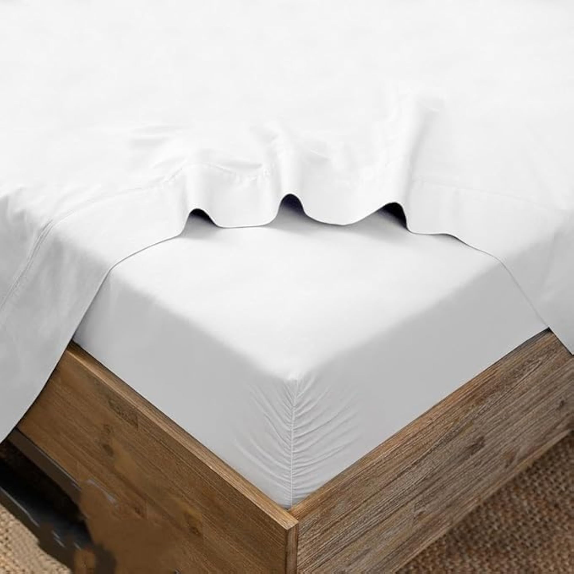 Microfiber Bedsheet with 2 Pillow Covers, White Solid