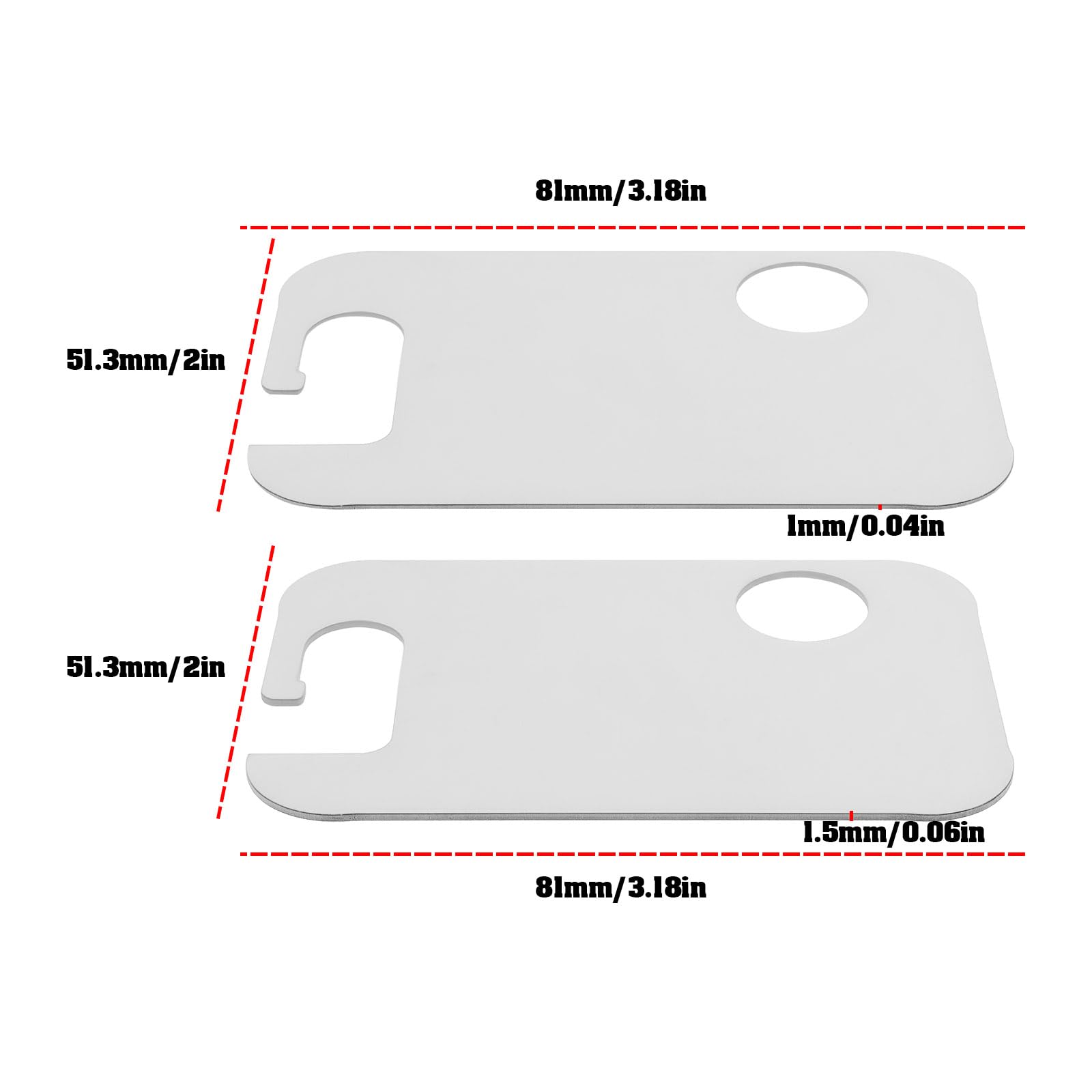 ECSiNG 3Pcs Front Lower Door Hinge Washer 81x51.3mm 7L5831483 95553148300 Compatible with Wolkswagen Golf 4 1997-2006 - Image 4