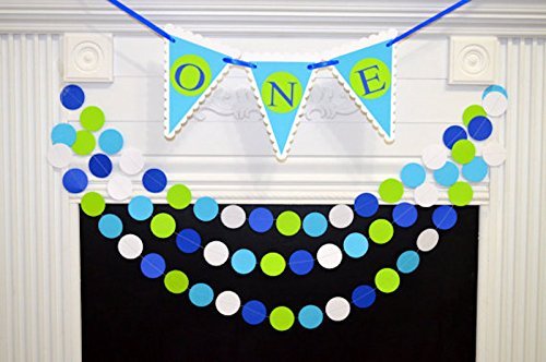 Miniatura 3 de I am one banner and garland set, Baby's 1st birthday party decor, lime green birthday banner, highchair banner, I am 1 birthday decor