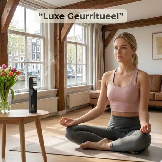 Bakhoor Peigne & Brûleur D'Encens Électrique - Diffuseur D'Arôme Cheveux Portable - Rechargeable USB - Pour Cheveux & Intérieur - Sans Fumée & Sûr - Coffret Cadeau De Luxe - Noir