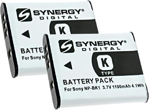 Synergy Digital Baterías de cámara, compatibles con cámara digital Sony NP-BK1, (Li-ion, 3.7V, 1100mAh), repuesto para batería Sony NP-BK1, paquete