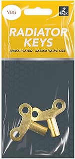 YBG Home™ Radiator Bleed Key - Radiator Valve Clock Style Key for Bleeding and Venting Air Vent Valve - Heavy Duty Brass - 2 Pack