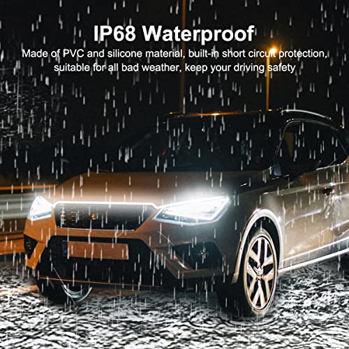 Car Hood Light Strip, 71 Inches Flexible Exterior Car Led Strip Lights Waterproof Car Led Light Daytime Running Light Strip For Cars, Trucks (White) #TOP2