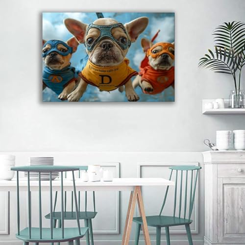 Chien peintures sur toile modernes DunPei Art tableau mural décoratif salon chambre 30x50cm - 2