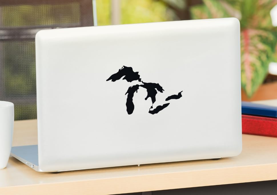 Image of Great Lakes Sticker Michigan Car Decal Premium Heavy-Duty Waterproof Vinyl for Bumpers, Windows, Laptops, Water Bottles or Coolers (Black, 4.75 inch Wide)