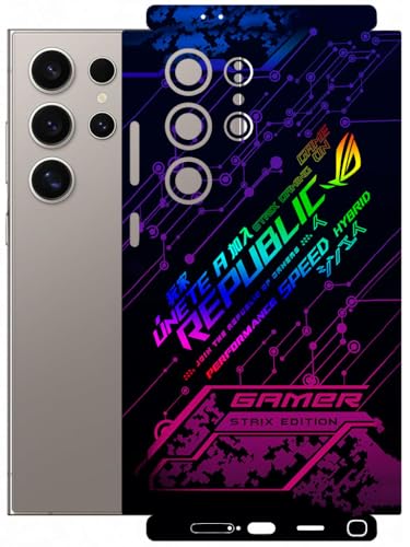 Image of AtOdds - Full Body Back Screen Guard Protector Film - Lamination Wrap Skin Sticker Compatible with Samsung Galaxy S24 Ultra | Scratchproof Matte Finish (Gamer)