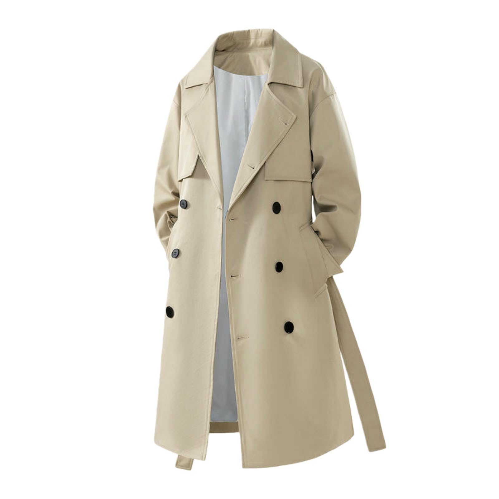 Giacca trench in lana coreana da uomo, taglia media, per autunno e inverno