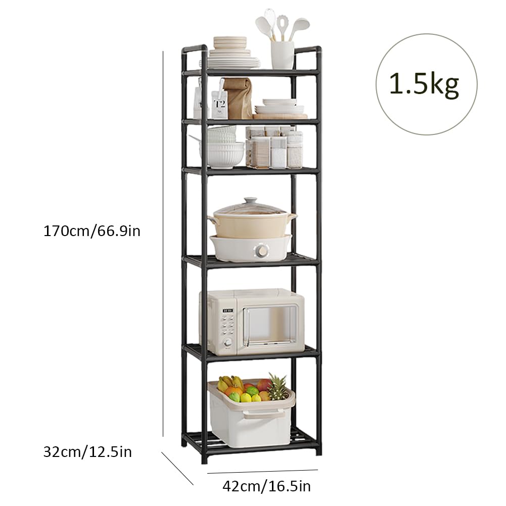 Scaffale in metallo a 6 ripiani, resistente, per cucina, dispensa, bagno, soggiorno, ufficio, durevole, versatile, salvaspazio