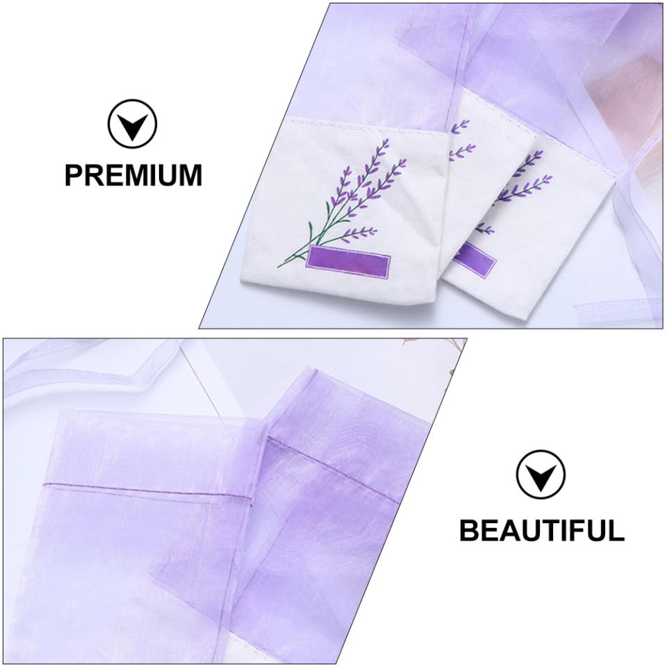 24 bolsas de saquitos de lavanda de organza con cordón miniatura 3