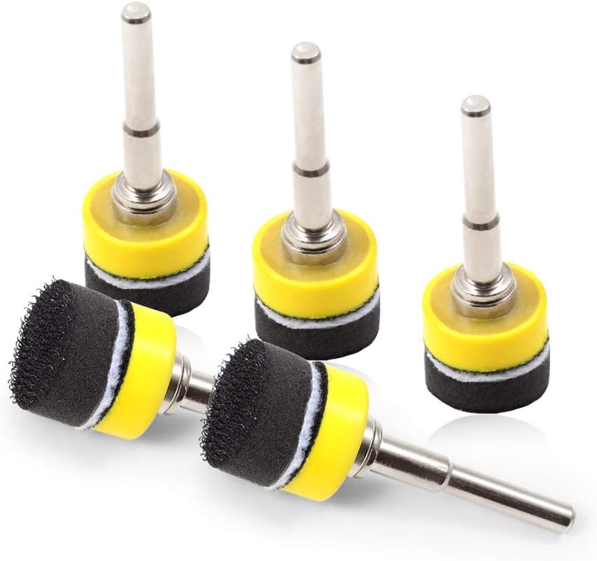 SPEEDWOX Hook and Loop Sanding Discs Pad Kit 3 Packs 1 Inches with Shank Drill Attachment Backing Pads and Soft Foam Layer Buffing Pad