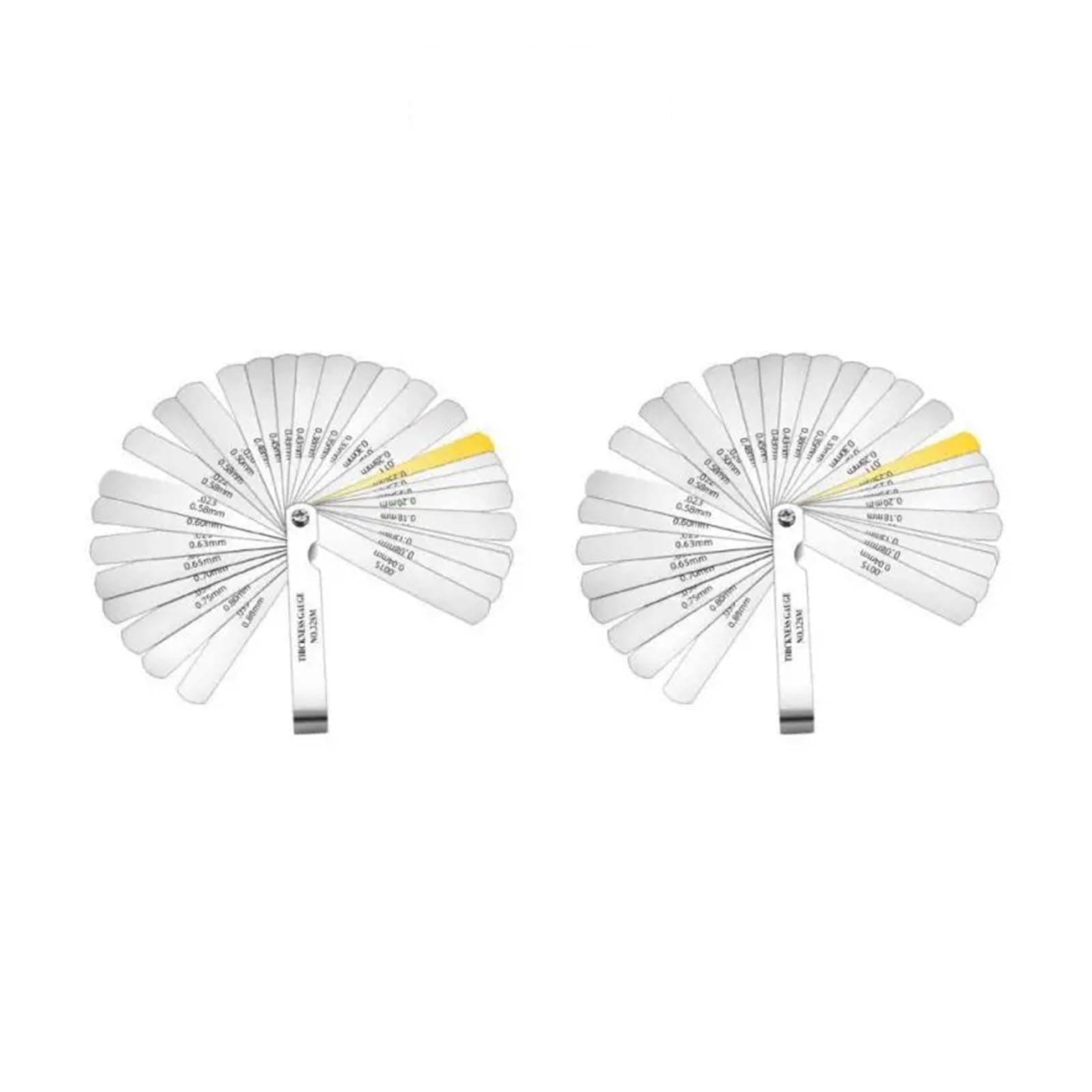 シックネスゲージ、 32 ブレード合金レンジファインダーフィラーゲージバルブティーチングフィラーゲージ 0.04-0.88 mm ギャップ銅板測定ツール 隙間測定(Pink)