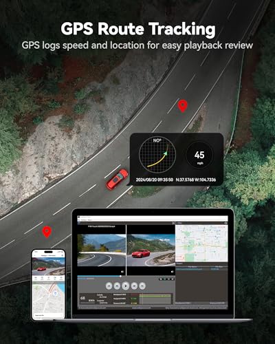 REDTIGER 4K Dash Cam Front and Rear, STARVIS 2 Sensor, Touch Screen 3.18", 128GB Card Included, Voice Control, 5.8GHz WiFi Car Dash Camera, GPS, Night Vision, Emergency Lock, Parking Mode (F7N Touch)