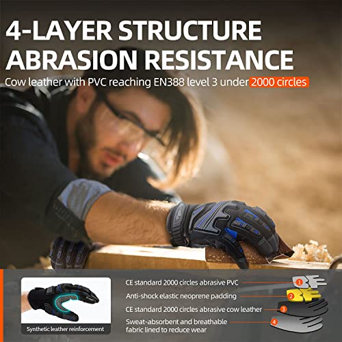 Vgo... Work Gloves Men Touchscreen Anti Impact - Image 4