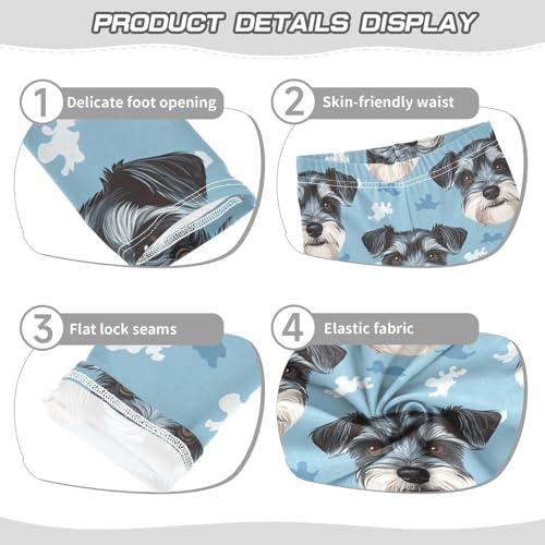 Schnauzer Dog Girls Leggings,Workout Leggings for Girls Toddler Athletic Leggings Size for 3-10T3