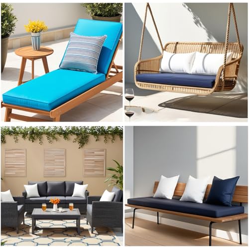 RZYW Cojines para Banco de Madera Interior Exterior, Cojin para Banco de Muebles de Jardín, Cojín para Asiento de Repuesto para Columpio, Sillas Comedor, Terraza, Sofa, Palets,Negro,115x50cm - imagen 7