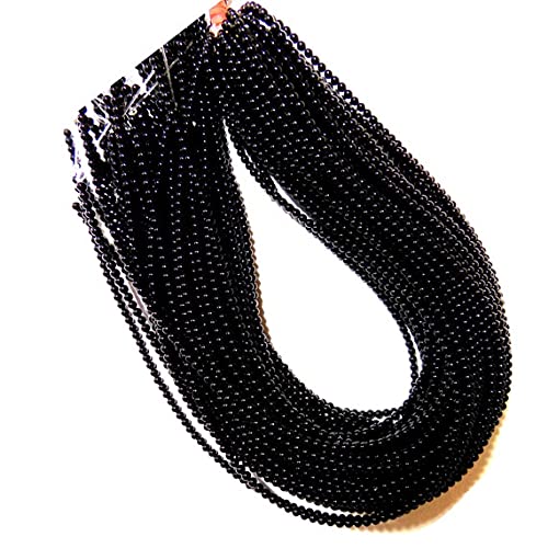Perles onyx noir 3 mm pour réparer et personnaliser vos bijoux en pierre