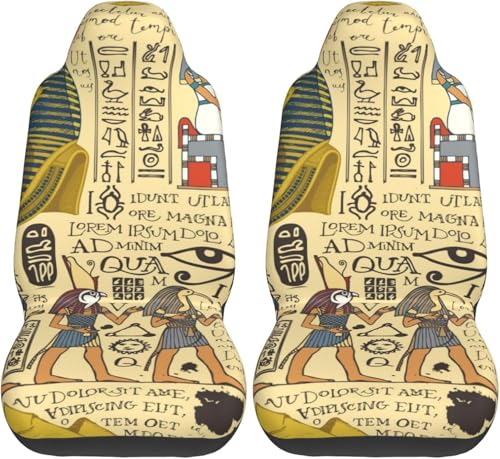 エジプト 民族風 レトロ おもしろ クール カーシートカバー 2枚セット 前席用 軽 防汚 気性 洗える 普通車 適用 フロント 軽自動車 シートカバー 背面フルカバー ブラック 運転席 助手席 車用 シート カバー おしゃれ プレゼント