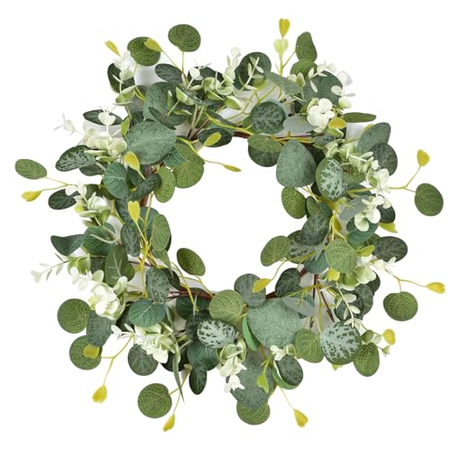 LSKYTOP Artificial Green Eucalyptus Wreaths...