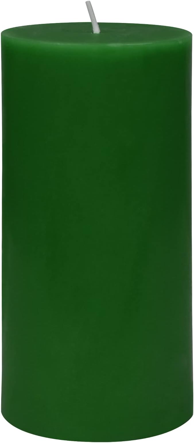 6 Inch Hunter Green Pillar Candle