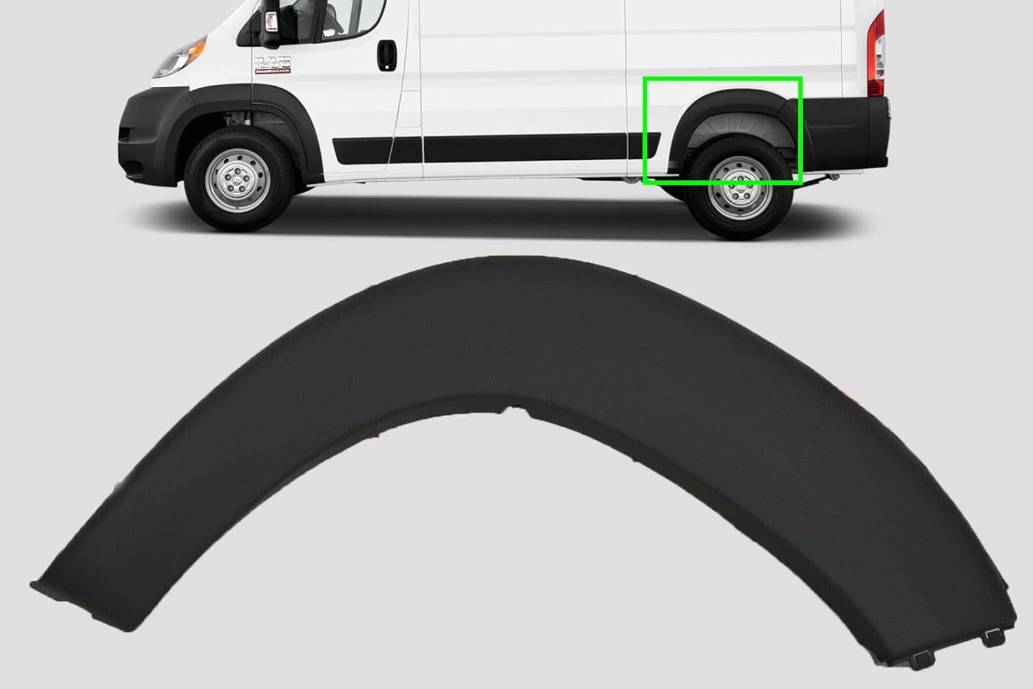 FOR DODGE RAM PROMASTER 2019-2025 REAR MOLDING WHEEL TRIM FENDER FLARE LEFT DRIVER SIDE BLACK