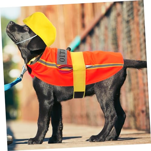 Disfraz para Perro con Apariencia de Ingeniero Naranja Talla L miniatura 3