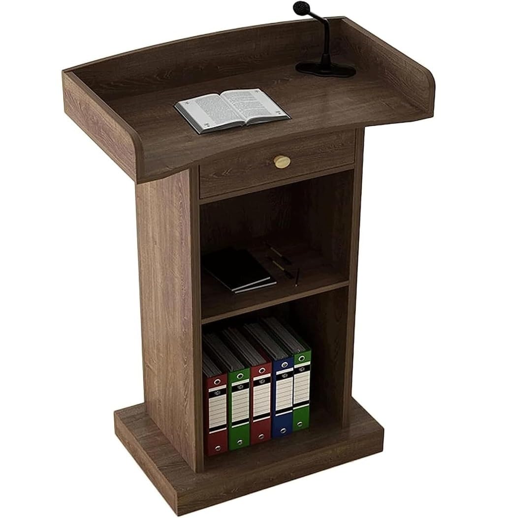 CGCSYZ Practical Podium with Storage Adjustable Design for Churches & Standing Desks Versatile Lectern with DeflectorIdeal for Presentations & Events