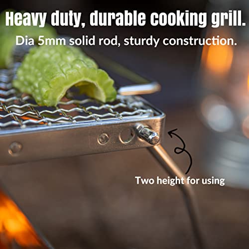 Campingmoon Folding Campfire Grill With Cooking Grid Grate 304 Stainless Steel With Storage Bag Ms-1015-Sw #TOP4