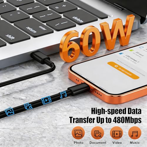45W Dual Type C Charger Fast Charging for Samsung,PD 3.0 GaN Super Fast Android Phone Charger Block with Long USB C Cable 10FT/6FT for Galaxy S25/S25 Ultra/S25+/S24+/S23/S22/for iPhone 17/16/15 Series - image 5
