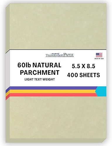 Vista 36 de 150 hojas de papel de pergamino natural con texto 60# (enlace = 24) – 8.5 x 14 pulgadas tamaño legal – 60 libras no es peso de tarjeta – Semblance
