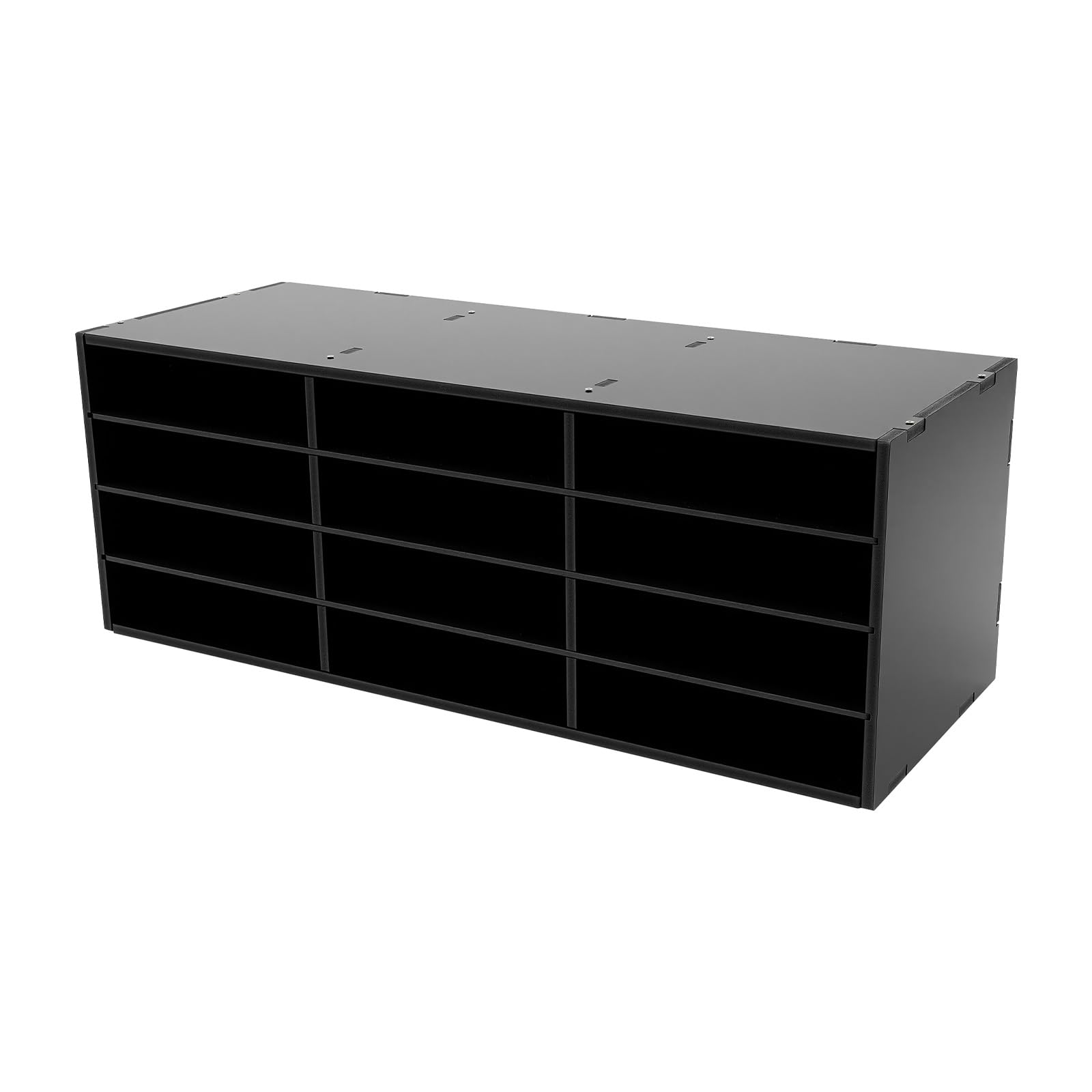 Briefablage Schreibtisch Organizer 12 FäCher Schwarz PVC 80x30,8x30cm