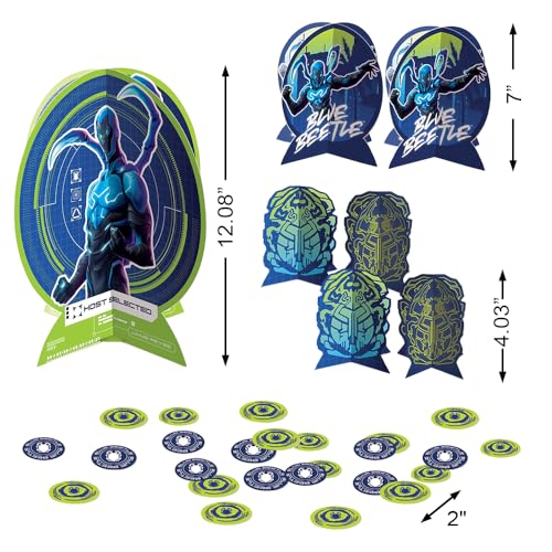 Image of Table Centerpiece Kit (27 Pc Set) - High-Quality & Sturdy, Perfect Party Essential For Themed Parties & Events, Blue Beetle