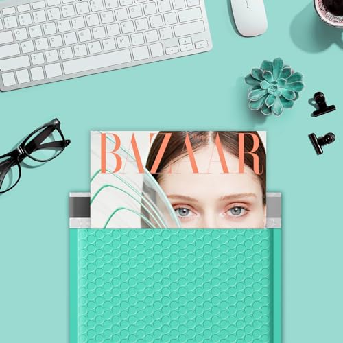 Image of Fuxury 250Pack Teal Bubble Mailers 8.5x12 inch Medium Opaque Padded Envelopes Strong Adhesion Bubble Mailer Thick Padded Mailers for Small Business Mailing Books Clothes Makeup Supplies