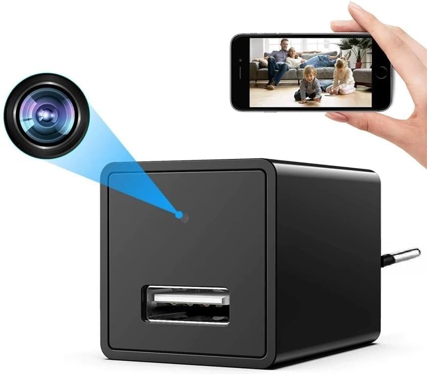 EYETECH CE-16 Charger Camera HD 1080P Security Cameras, Light Vision, USB Plug Cams Adapter Camera Motion Detection from Anywhere (Charger Camera 1)