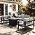 LayinSun Aluminum Furniture Set with Fire Pit Table, 5 Pieces Patio Sectional Conversation Chat Sofa Modern Seating Set