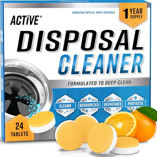 Comparison: Best Drain Cleaner For Kitchen Sinks 4 Garbage Disposal Cleaner Deodorizer Tablets - 24 Pack, New Powerful XL Foaming Tablet - Fresh Citrus Foam Sink Garburator Disposer Freshener, Natural Kitchen Drain Cleaning Care - 1 Year Supply