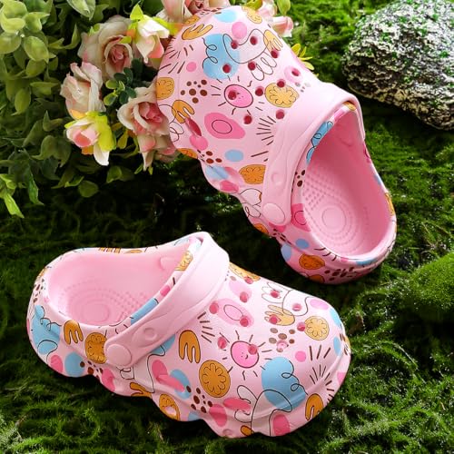 Image of Toddler Clogs for Girls Lightweight Kid Garden Clogs Breathable Slip-on Slides Sandals Slippers Children's Beach Water Shoes (taiy Fen, 28)