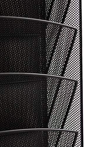 Klickpick Office 8 Sections Hanging Files Wall Mounted Metal Mesh File Document Organizer Magazine Holder Rack Organizer Racks Multipurpose Use to Display Files, Magazine, Newspapers- Black - Thumbnail 5