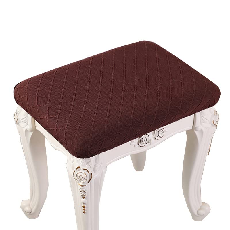 AQIGR 2/4 Pack Elastic Rectangle Bar Stool Covers Stretch Vanity Stool Cover Jacquard Chair Seat Slipcovers Counter Stool Cover Saddle Seat Covers Washable for Wooden Metal Bench