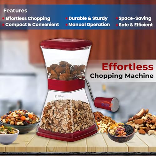 Image of Manual Chilli Cutter for Effortless Chopping Vegetables & Fruits Slicing & Dicing for Onion, Potato & Tomato | Chopping Cutting Set for Daily Use (Maroon)