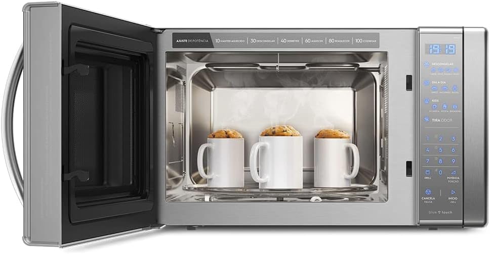 Micro-ondas Electrolux 31L cor Inox Espelhado com Função Grill e Painel Blue Touch (ME41X) - 127V