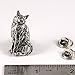 Cat Sitting Pin, Pewter, 1.25 Inches, 100% Handmade in the USA, Kitty, Pet, Realistic, Metal, Lapel, Hat, Brooch, Gift, Jewlery, Over 3100 Unique Designs