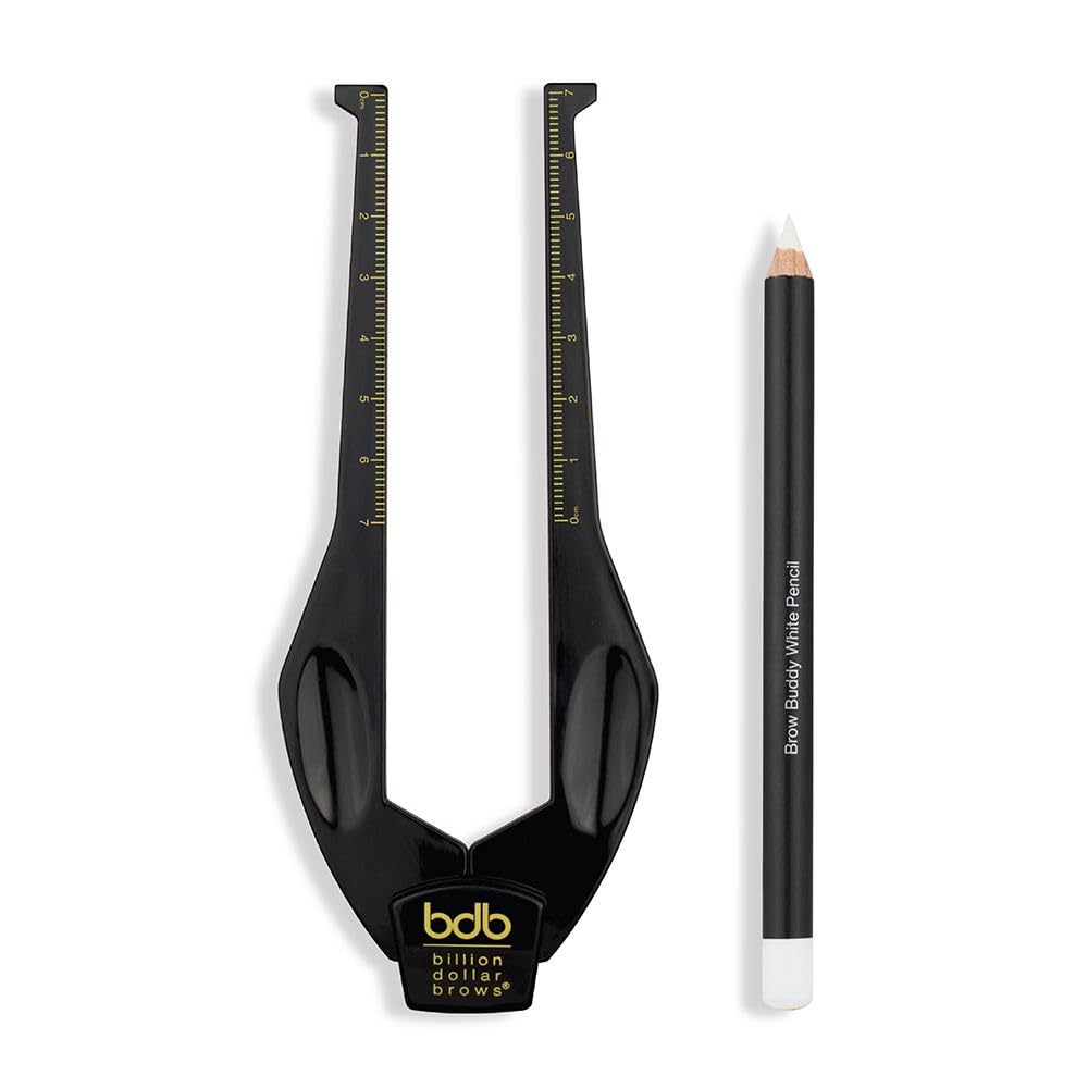 billion dollar brows 2-częściowy zestaw do brwi Buddy Contour Stencil Microblading do symetrycznych brwi, czarny