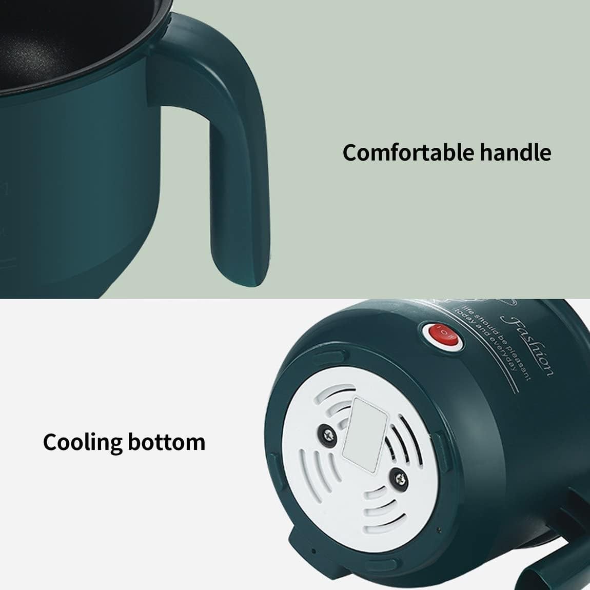 Cuociriso - Cuociriso Elettrico, Cuocirisos Con Vaporiera, Mini Cuocirisos Multifunzione Da 1,8 L, Mini Pentola Antiaderente Verde Multifunzione Da 220 V A Strato Singolo