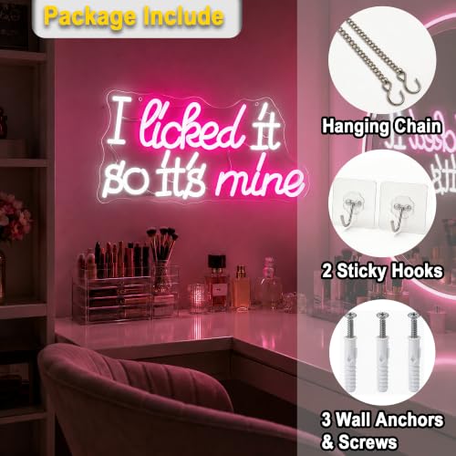 Image of I Licked It Neon Sign for Wall Decor Light Up Sign Led Signs for Room Party Home Wall Decor USB Powered