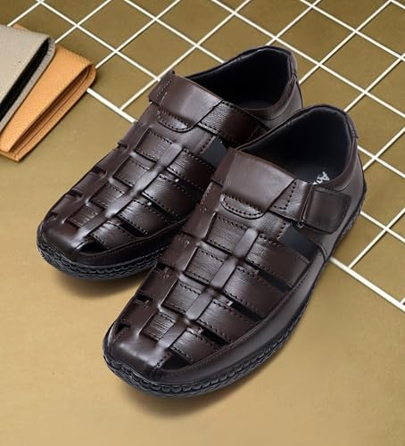 Image of ARAMISH Men,s Genuine Leather Fisherman Sandals