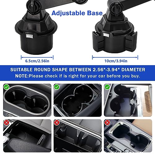 Idota Auto Getränkehalter Tisch mit Handyhalter, 3 in 1 Getränkehalter Auto Verlängerung 360° Verstellbares Becherhalter Auto Multifunktionstisch mit Antirutschmatte für Frites/Burger/Geldbörsen