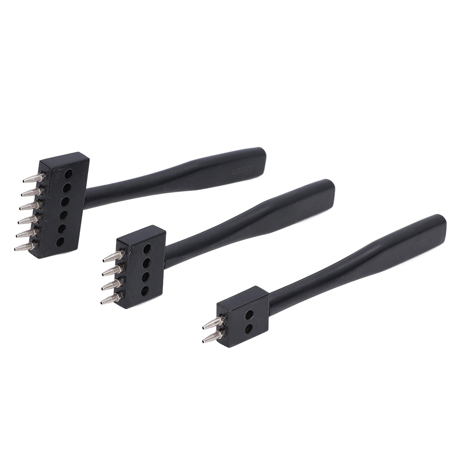 Set di Strumenti di Punzonatura, 3 Pezz 6mm Scalpelli Set di Cuoio, Strumenti Artigianali In Pelle Fai-Da-Te 2/4/6 Scalpello Acciaio Cucitura A Mano Foro Strumento Punzoni in Pelle per Cintura, Pelle